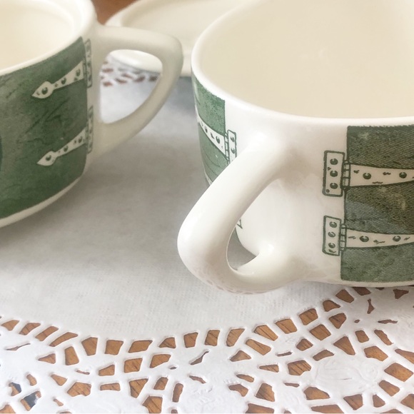 Vintage Royal USA Colonial Homestead Green Creamer Pitcher, Sugar Bowl with Lid - Picture 9 of 13